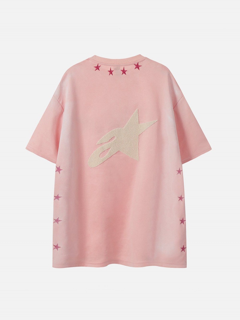 Rose  T Shirts Aelfric Eden Towel Embroidery Star Tee - WQX-5849724